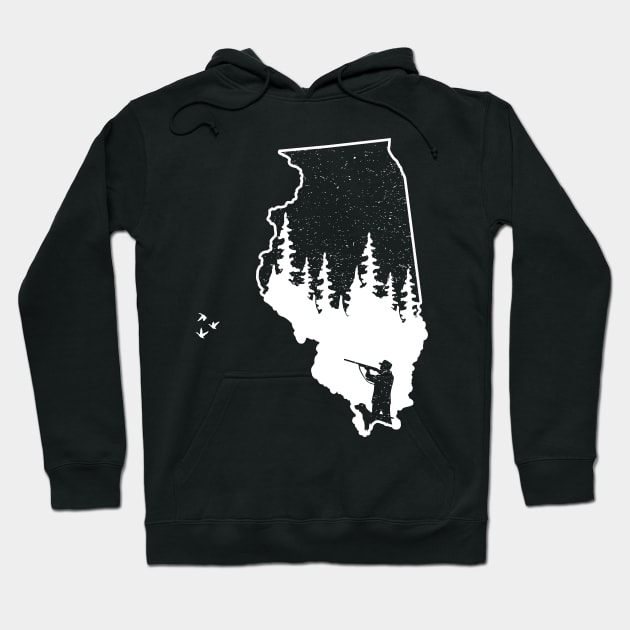 Illinois Duck Hunting Waterfowl Hoodie by Tesszero